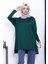 Zümrüt Yeşili Kol Fermuarlı Soğuk Iplik Triko Tunik 1