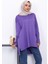 Mor Kol Fermuarlı Soğuk Iplik Triko Tunik 3