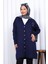 Lacivert Düğmeli Soğuk Iplik Triko Hırka 2