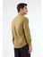 Koyu Sarı Erkek Slim Fit Düz Brent Düğmeli Yaka Uzun Kol Gömlek 3