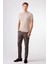 Kahve Düz Slim Fit Casual Erkek Pantolon 2