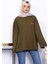 Haki Bisiklet Yaka Iki Iplik Oversize Sweatshirt 1