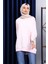 Toz Pembe Önü Kısa Arkası Uzun Oversize Sweatshirt 3