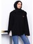 Siyah Bisiklet Yaka Iki Iplik Oversize Sweatshirt 3