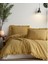 Oksit Sarı % 100 Pamuk Fırfırlı Keten Çift Kişilik Nevresim Takımı (200 X220) 2