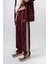 Erkek 3'lü Şerit Detaylı Kışlık Doubleface Baggy Eşofman Altı Bordo 1