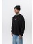 Erkek Memory Baskılı Bisiklet Yaka Oversize Sweatshirt Siyah 3