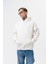 Erkek Da Vinci Baskılı Kapüşonlu Oversize Hoodie Ekru 4
