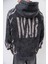 Erkek War Baskılı Yıkamalı Kapüşonlu Oversize Hoodie Siyah 4