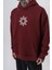 Erkek Itsbyzey Nakışlı Kapüşonlu Oversize Hoodie Bordo 4