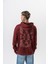 Erkek 10 Baskılı Yıkamalı Kapüşonlu Oversize Hoodie Bordo 1