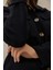 Kadın Düğmeli Cep Detaylı Triko Hırka Black 4
