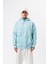 Erkek The Sea Baskılı Kapüşonlu Oversize Hoodie Bebe Mavi 2
