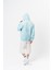 Erkek The Sea Baskılı Kapüşonlu Oversize Hoodie Bebe Mavi 5