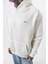 Erkek Minimalism Series Nakışlı Kapüşonlu Oversize Hoodie Ekru 4