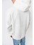 Erkek Minimalism Series Nakışlı Kapüşonlu Oversize Hoodie Ekru 5