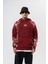Erkek War Baskılı Yıkamalı Kapüşonlu Oversize Hoodie Bordo 2