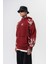 Erkek War Baskılı Yıkamalı Kapüşonlu Oversize Hoodie Bordo 3