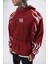 Erkek War Baskılı Yıkamalı Kapüşonlu Oversize Hoodie Bordo 4