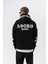 Erkek Astro Mode Baskılı Kapüşonlu Oversize Hoodie Siyah 1