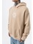 Erkek Itsbyzey Nakışlı Kapüşonlu Oversize Hoodie Bej 4
