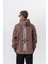 Erkek Feel Baskılı Kapüşonlu Oversize Hoodie Kakao 1