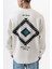Erkek Memory Baskılı Bisiklet Yaka Oversize Sweatshirt Ekru 4