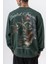 Erkek Divided Baskılı Yıkamalı Bisiklet Yaka Oversize Sweatshirt Yeşil 4