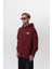 Erkek Minimalism Series Nakışlı Kapüşonlu Oversize Hoodie Bordo 3