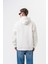 Erkek Süzene Nakış Detaylı Kapüşonlu Oversize Hoodie Ekru 3