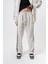 Erkek Damask Şerit Detaylı Kışlık Doubleface Baggy Eşofman Altı Ekru 2