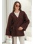 Önü Bağlamalı Buklet Kimono Ceket Kahve 8265 1
