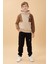 Erkek Çocuk Kapüşonlu Parçalı 3 Ip Sweatshirt Taş 4