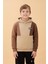 Erkek Çocuk Kapüşonlu Parçalı 3 Ip Sweatshirt Taş 5