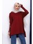 Bordo Kol Fermuarlı Soğuk Iplik Triko Tunik 1