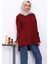 Bordo Kol Fermuarlı Soğuk Iplik Triko Tunik 3