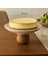 Ahşap Tabanlı Seramik Servis Standı | Meyve, Pasta, Kurabiye Sunum Tabağı (21X10 Cm) 2
