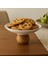 Ahşap Tabanlı Seramik Servis Standı | Meyve, Pasta, Kurabiye Sunum Tabağı (21X10 Cm) 3