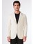 Bej Erkek Slim Fit Düz Mono Yaka Casual Ceket 7