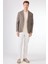 Kahverengi Erkek Slim Fit Ekose Desenli Mono Yaka Ceket 7