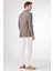 Kahverengi Erkek Slim Fit Ekose Desenli Mono Yaka Ceket 9