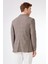 Kahverengi Erkek Slim Fit Ekose Desenli Mono Yaka Ceket 10