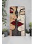 Soyut Yüz Tasarımlı Mdf Dikdörtgen Duvar Saati 30X60 cm | Sessiz Mekanizma Uv Baskılı – USD118 6