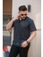 Erkek Yakalı Mini Jakarlı Kısa Kollu T-Shirt 1