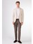 Krem Erkek Slim Fit Düz Mono Yaka Casual Ceket 8