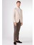 Krem Erkek Slim Fit Düz Mono Yaka Casual Ceket 10