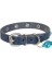 Cattie Gerçek Deriden Taşlı Kedi Boyun Tasması Medium Royal Mavi 1X20-23 cm 2