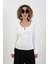 Ekru Uzun Kol Damla Yaka Bluz 3