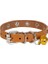 Cattie Gerçek Deriden Taşlı Kedi Boyun Tasması Small Camel 1X16-20 cm 2
