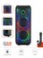 D64 Siyah Rgb Ledli Dahili Kablosuz Mikrofon Kumandalı Radyolu Bluetooth Hoparlör Speaker 1
